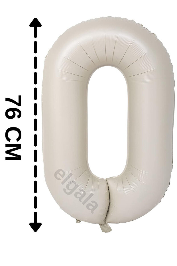 Foil Balloon Number 0 Helium Balloon 76 cm Cream Color