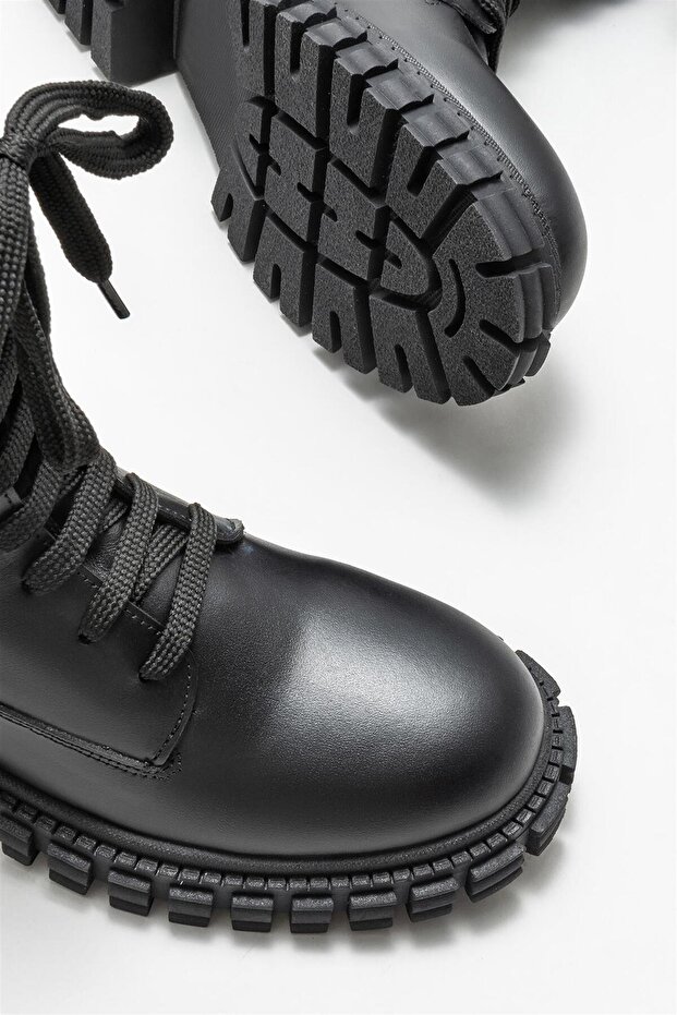 Siyah Deri Kadın Günlük Bot - 4