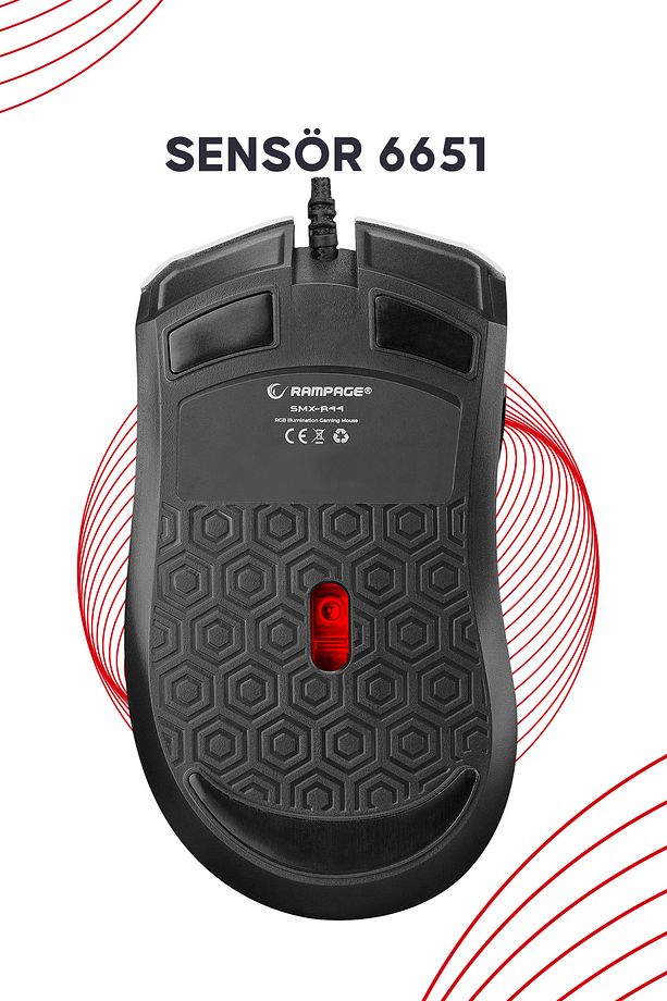 SMX-R44 Makrolu Sarı 6400dpi RGB Ledli Gaming Oyuncu Mouse - 5