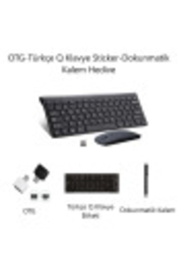 TCL TAB 11 Tablet İçin Uyumlu Kablosuz Taşınabilir Q Klavye Ve Mouse Set Siyah - 4