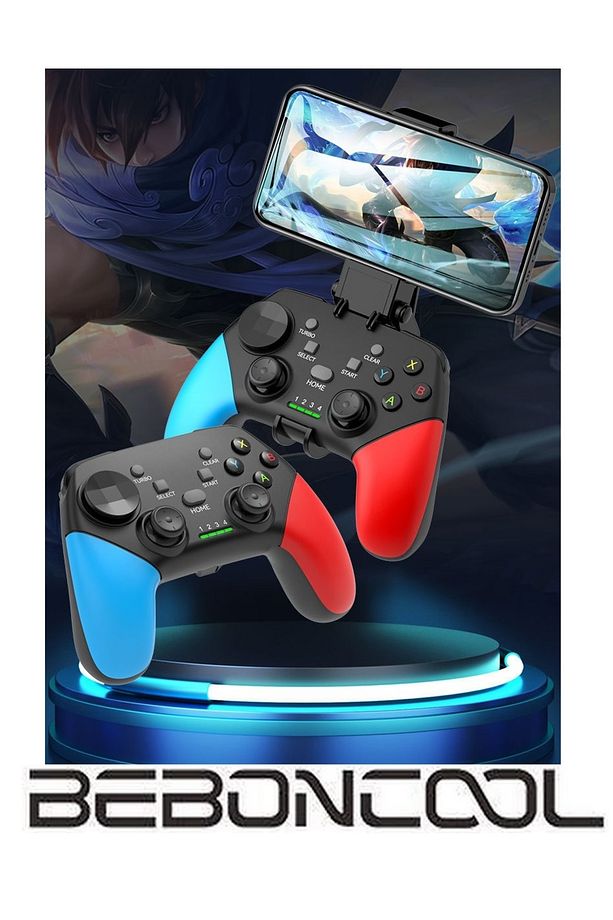 Telefon Tutuculu IOS-Android-TV BOX-PC-PS3-PS4 HOST-Switch Titreşimli Bluetooth Joystick - 2