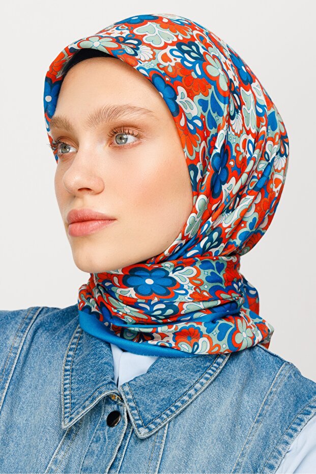 Eșarfă moale digitală cu model Daisy - 1