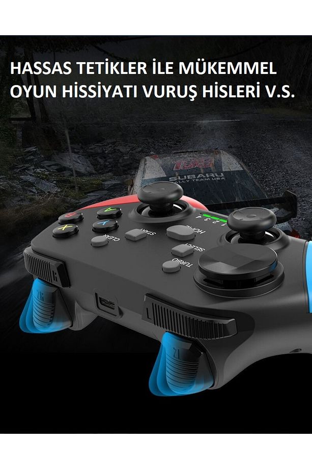 Telefon Tutuculu IOS-Android-TV BOX-PC-PS3-PS4 HOST-Switch Titreşimli Bluetooth Joystick - 7