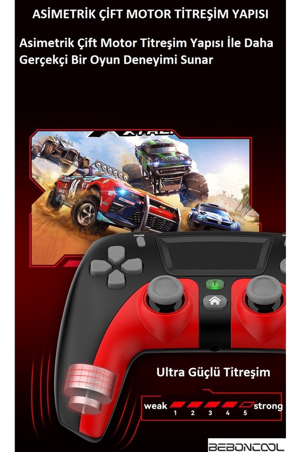 P08 PS4-PS3-Nintendo Switch-PC-IOS Uyumlu Çift Titreşimli Joystick Gamepad Kol - 2