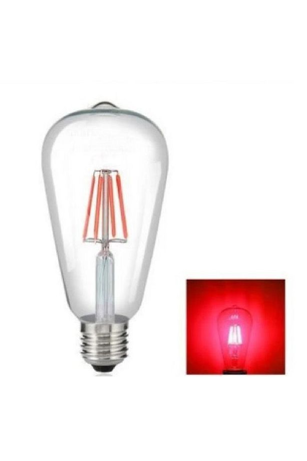 4 W KIRMIZI IŞIK 4 FLAMANLI RUSTİK E27 DUY LED AMPÜL RENKLİ 1 ADET - 2