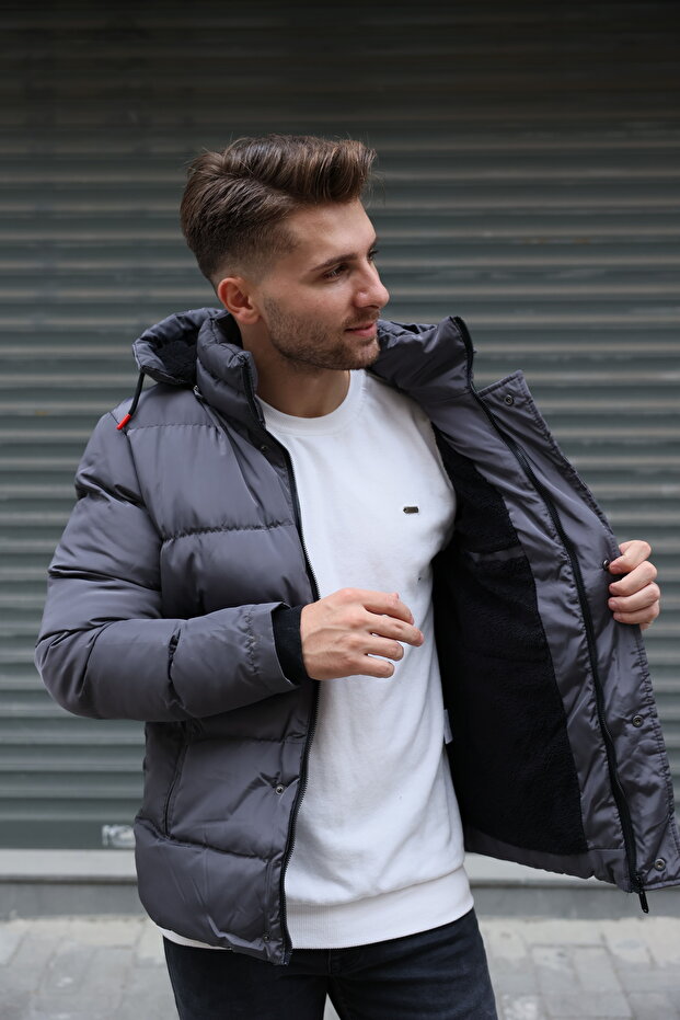 Men's Fur Lined Puffer Coat - 2