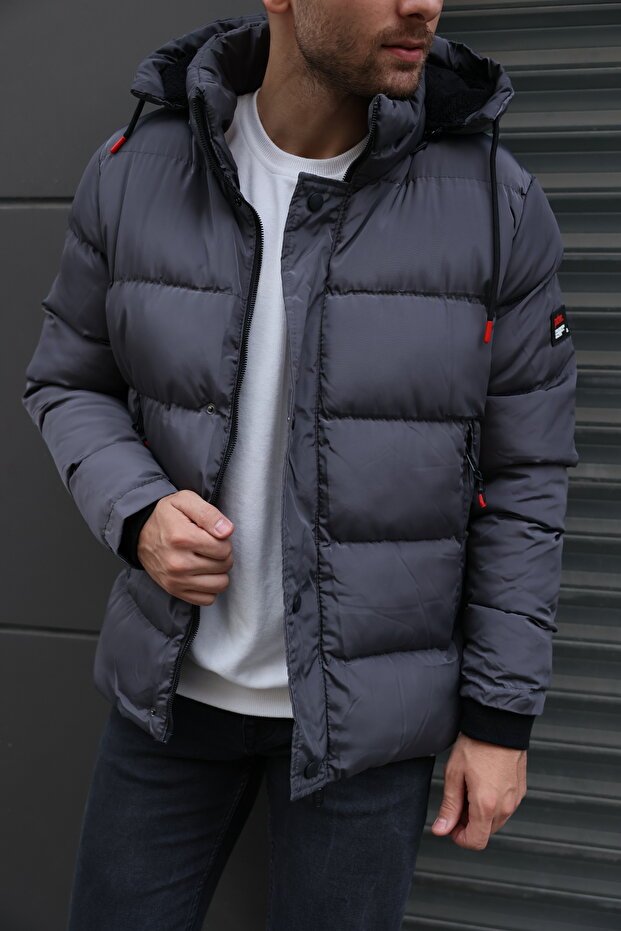 Men's Fur Lined Puffer Coat - 8