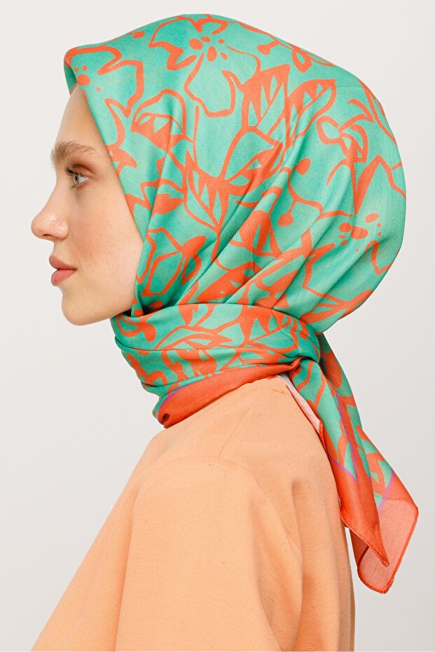 Floral Pattern Digital Soft Scarf - 4