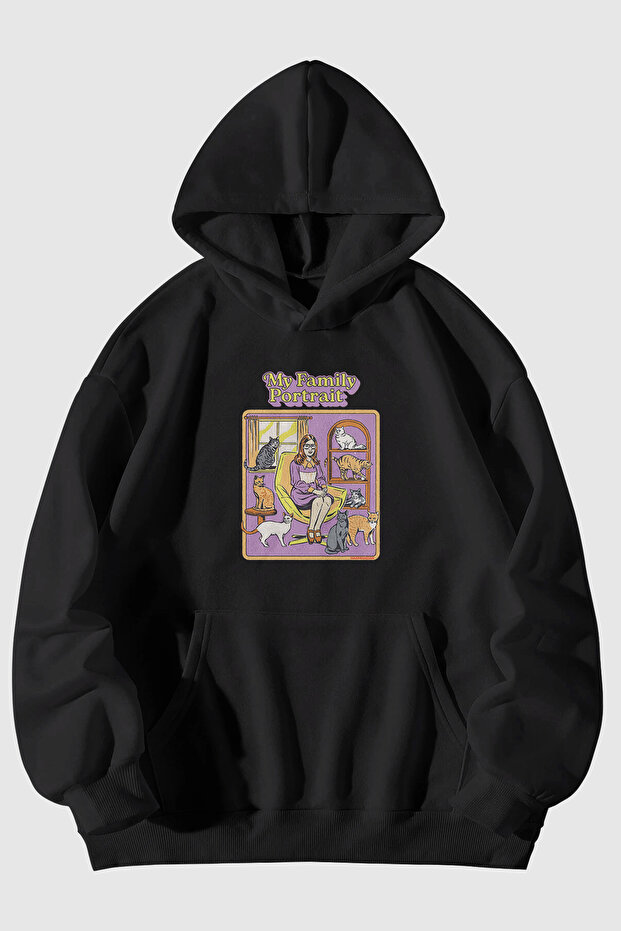Family Chart Printed Unisex Kangaroo Pocket Hooded Sweatshirt Hoodie
