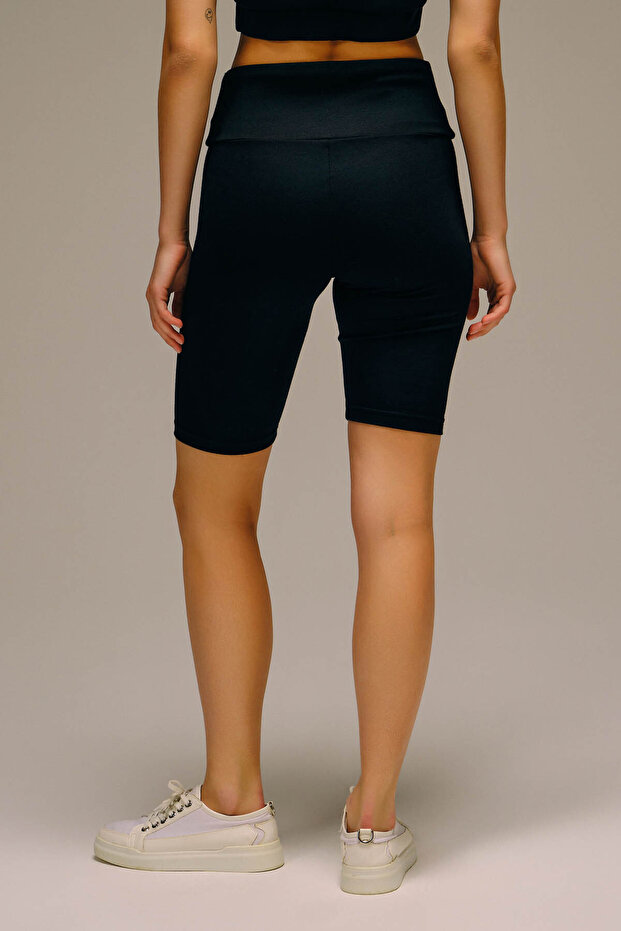 Kadın Viscose Örme Kısa Tayt - 4