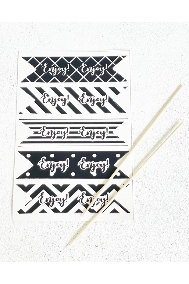 ENJOY COCKTAIL CUP ORNAMENTS LABEL STICKER