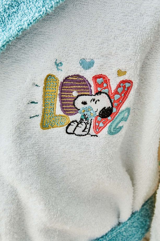 Snoopy Playtime Nakışlı 8-10 Yaş Çocuk Bornoz Seti - 4