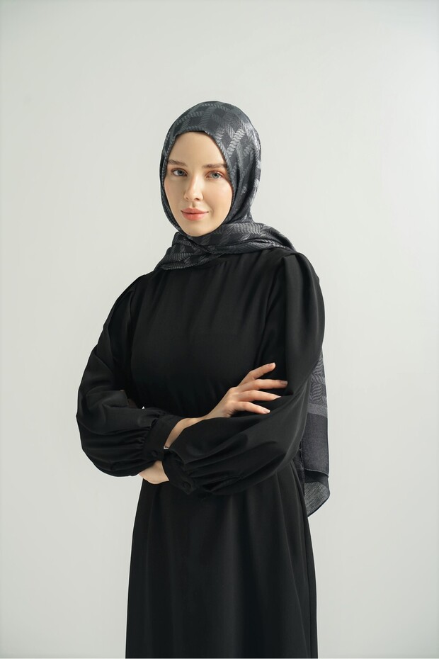 شال منقوش بسلسلة - أنثراسايت - 1