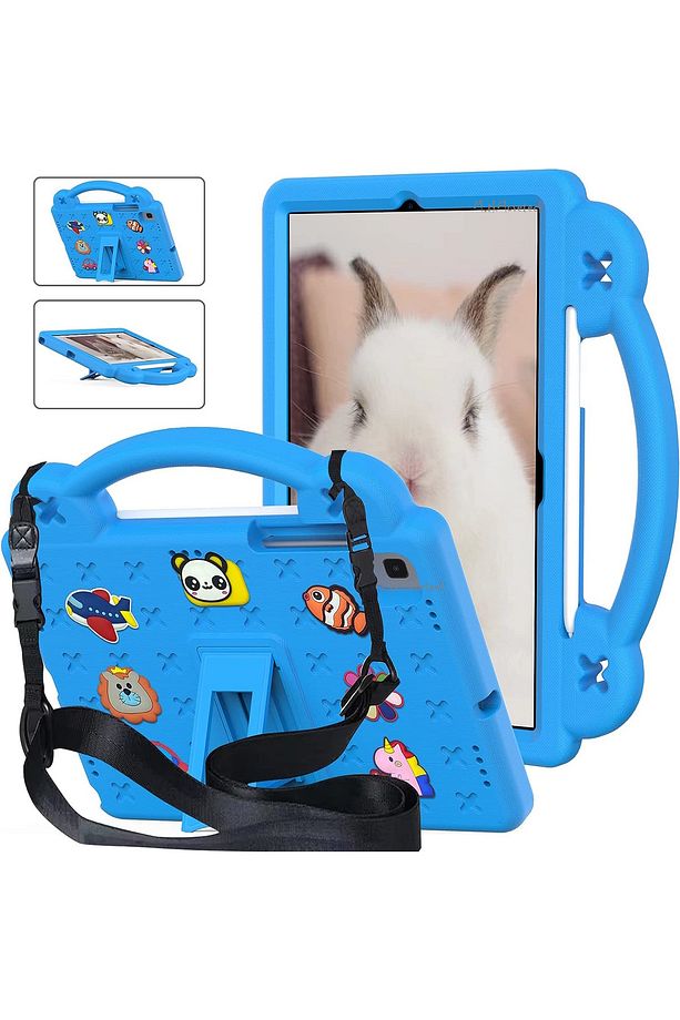Samsung Galaxy Tab A7 Lite 8.7 Sm-T220 Kılıf Çocuklar için Eğlenceli Askılı Standlı Nemo Karikatürlü - 1