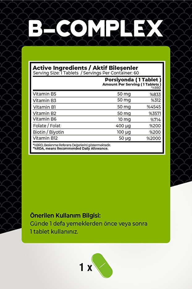 Effive Vitamin B-complex - 60 Tablet - 4