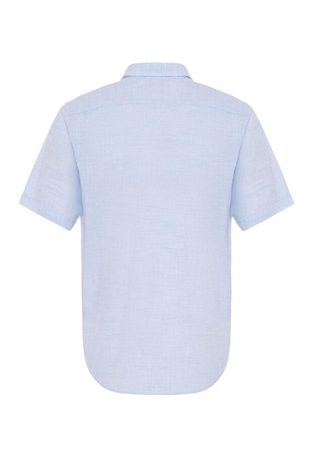 Kısa Kol Regular Kalıp Düz Gömlek - 4