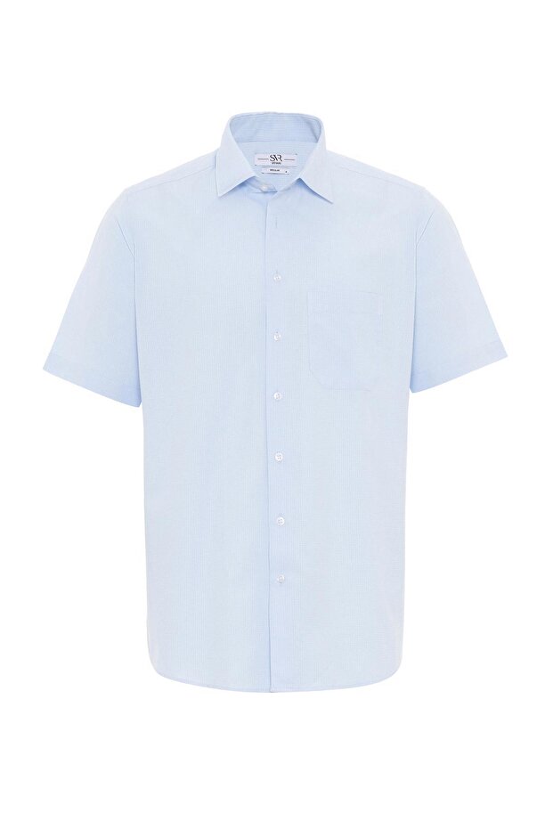 Kısa Kol Regular Kalıp Armürlü Gömlek - 1