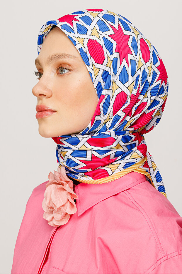 Şira Pattern Pleated Scarf - 1