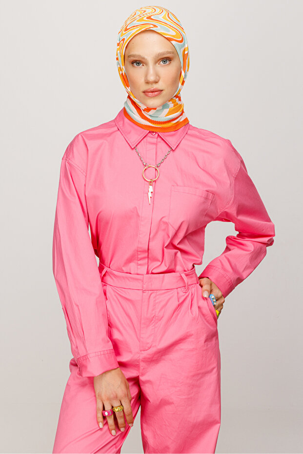 Eșarfă plisată cu model Mira - 6