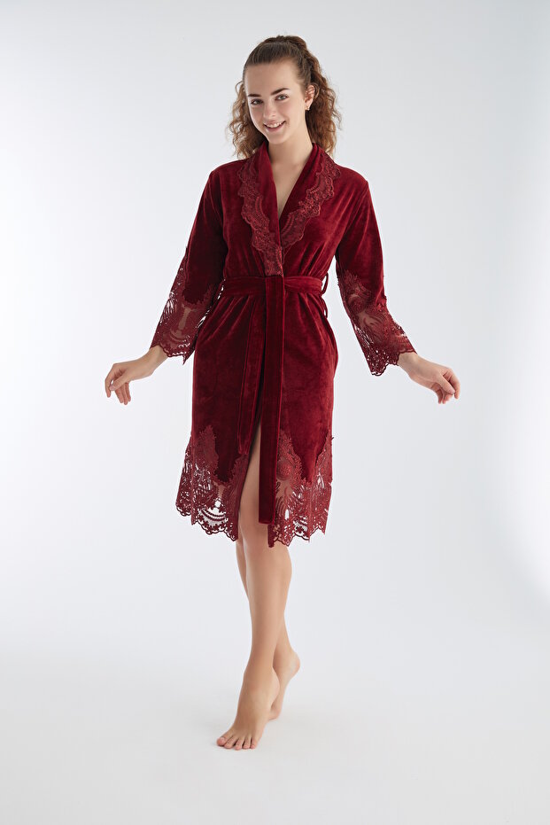Lace Niki Velvet Bamboo Cotton Robe
