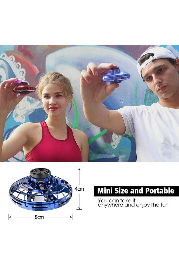 Mini Drone Uçan Top Oyuncak, 360° Dönen Ve Parlayan Led Işıklı - 16