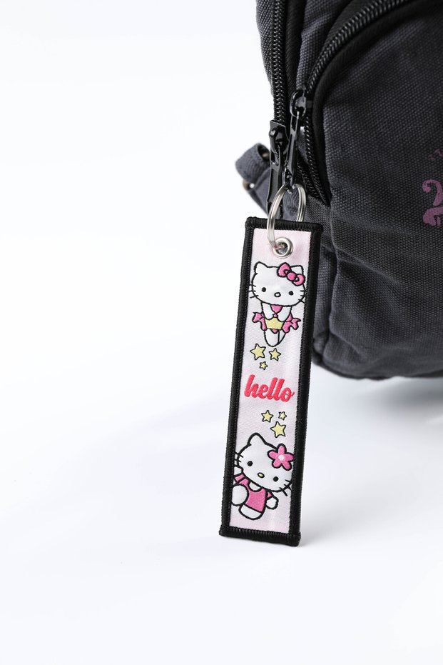 Hello Kitty Double Sided Woven Fabric Keychain