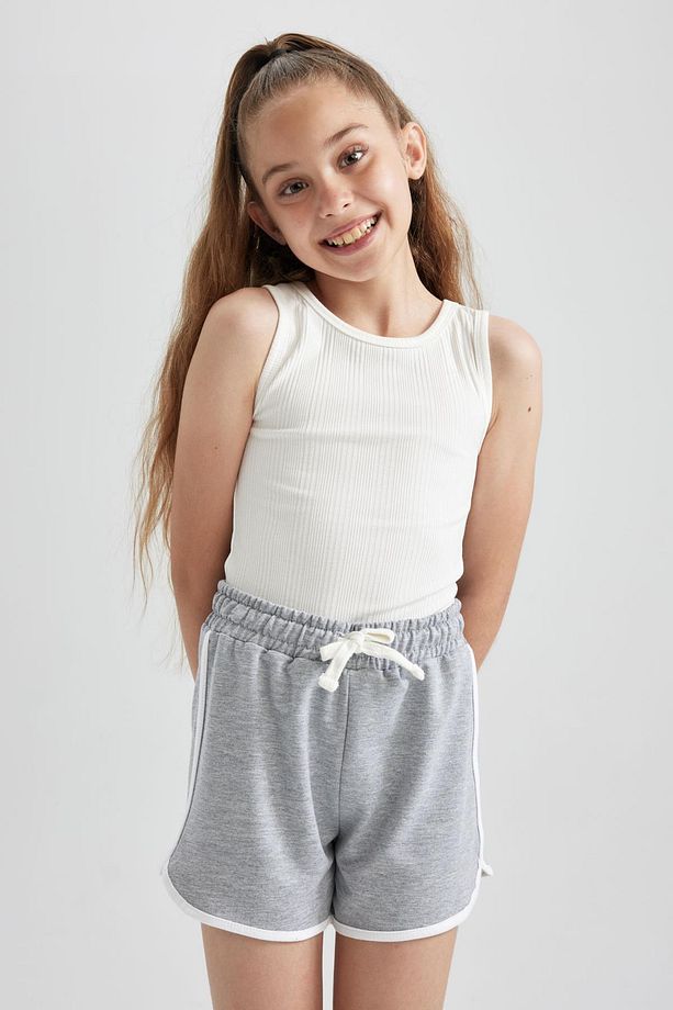 Kız Çocuk Regular Fit Sweatshirt Kumaşı Şort - 3
