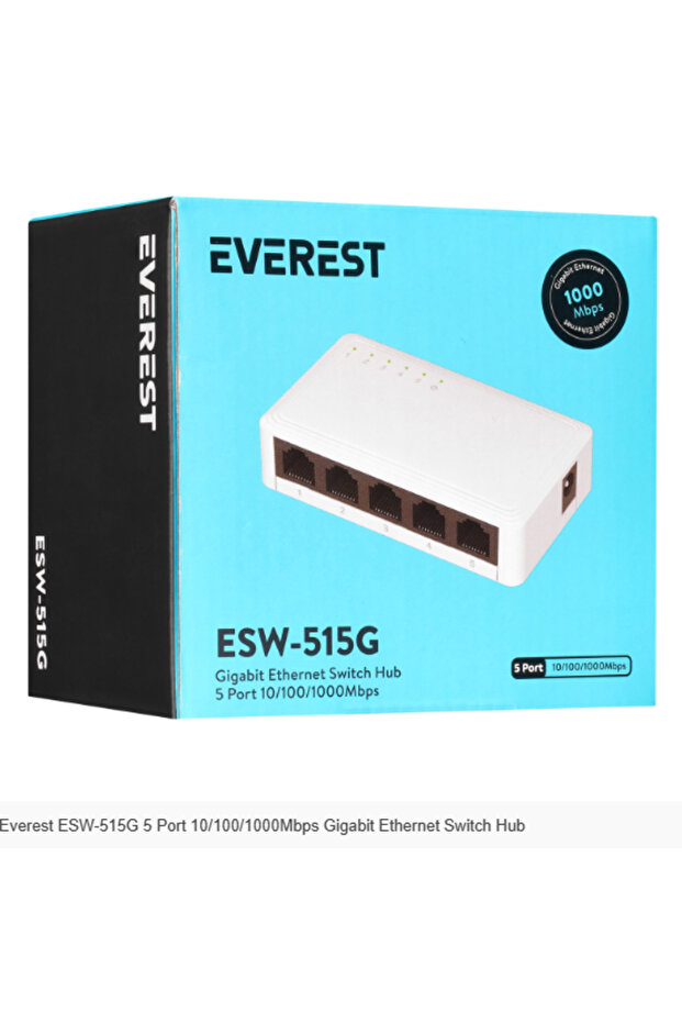 EVERLINK ESW-515G 5 Port 10-100-1000Mbps Gigabit Ethernet Masaüstü Ethernet Switch Hub - 2