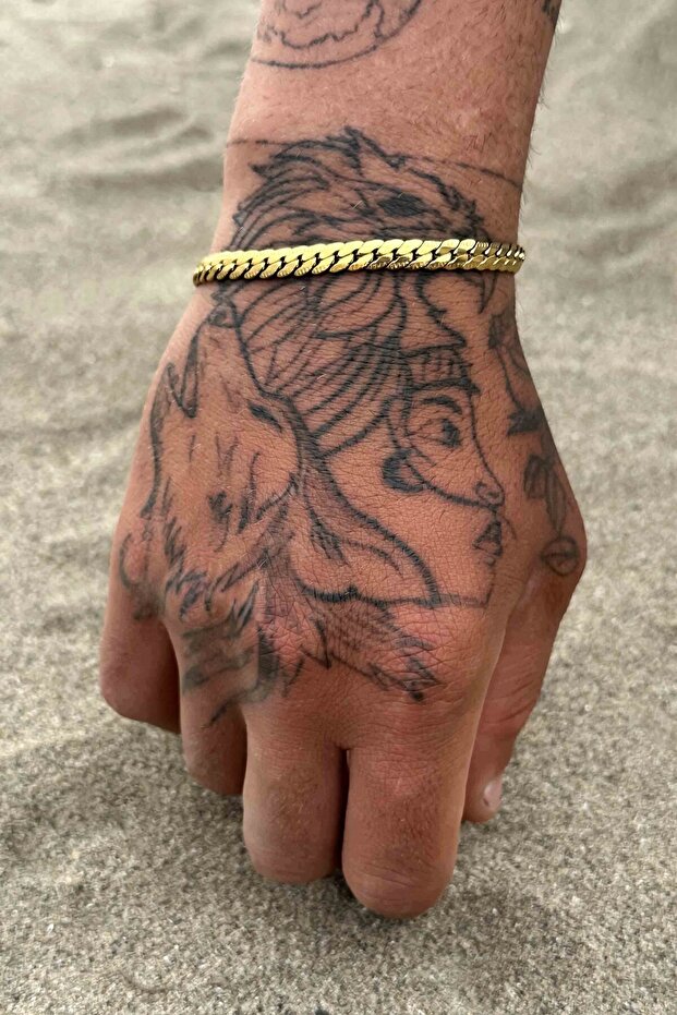Urban Snake Model Tarnish Stainless Gold Steel Unisex Bracelet