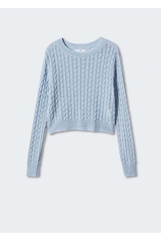 Örgü Desenli Triko Kazak - 3