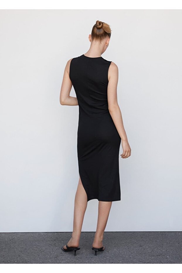 Saten Parçalı Elbise - 4