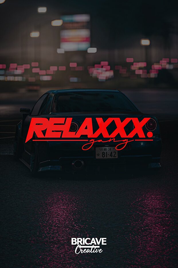 Relax Gang Lettering JDM Car-Motorcycle Windshield Label Sticker 28x7cm
