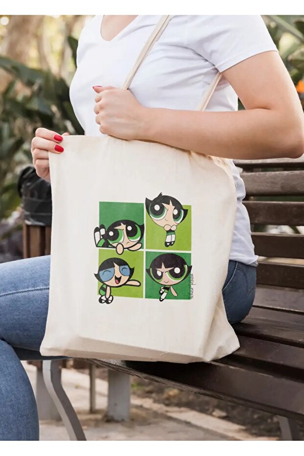 POWERPUFF GIRLS BUTTERCUP GREEN ENERGY GIFT CLOTH BAG