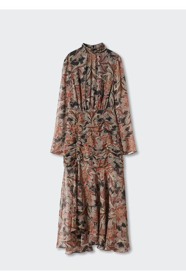 Paisley Desenli Elbise - 3