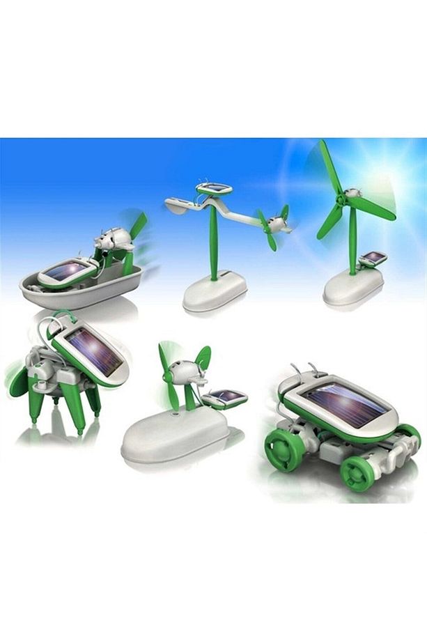 Çocuk Eğlence Güneş Enerjili Robot Oluşturma Seti 6 in 1 Solar Kit - 3