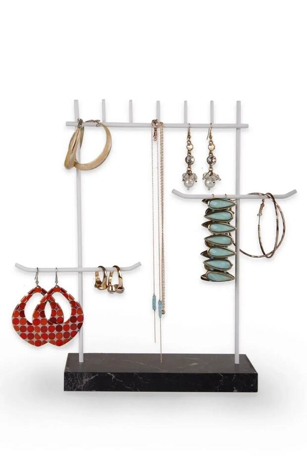 Premium Black and White Comprehensive Jewelry Stand