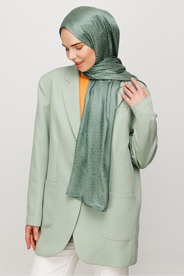 Forever Pattern Shiny Jacquard Shawl - 2