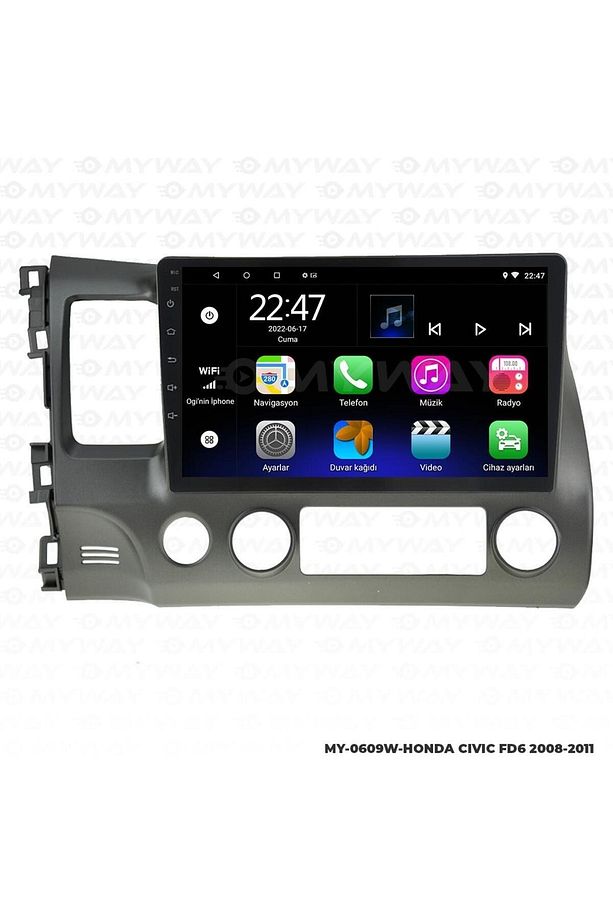 HONDA CİVİC FD6 ANDROİD 12 MULTİMEDYA CARPLAY 2GB RAM+32GB HDD NAVİGASYON EKRAN - 3
