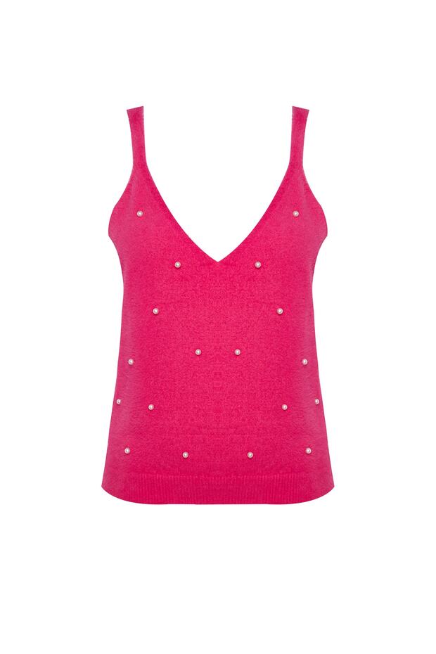 Różowy, kamienny, szczegółowy zestaw bluzek i kardiganów TBBAW24AV00010 - 7