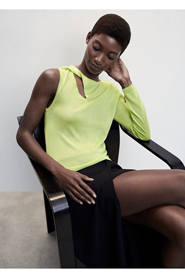 Asimetrik Ince Triko Kazak - 7