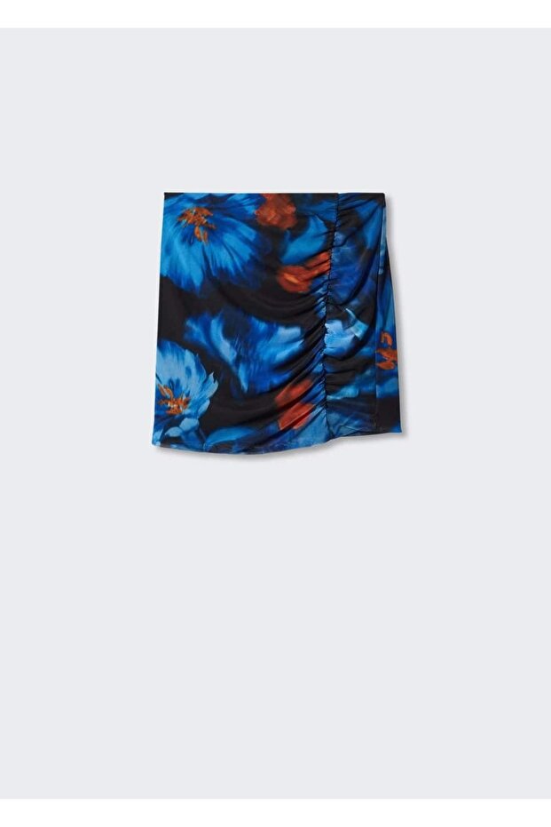 Büzgülü tül mini etek - 3