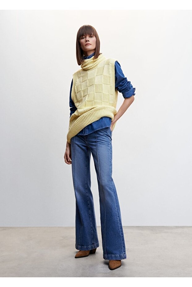 Balıkçı Yaka Triko Yelek - 2