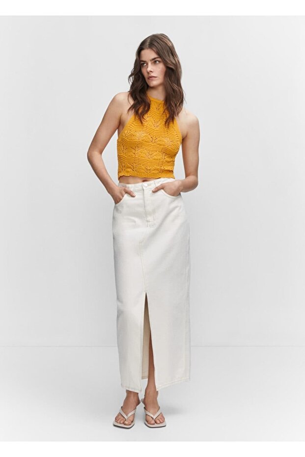 Halter Yakalı Kroşe Bluz - 2