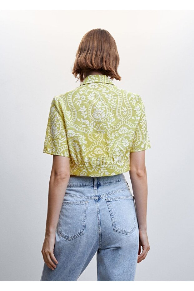 Desenli Düğümlü Gömlek - 4