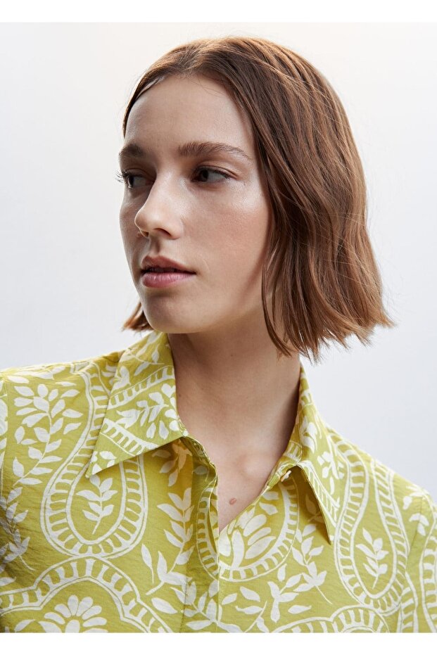 Desenli Düğümlü Gömlek - 5