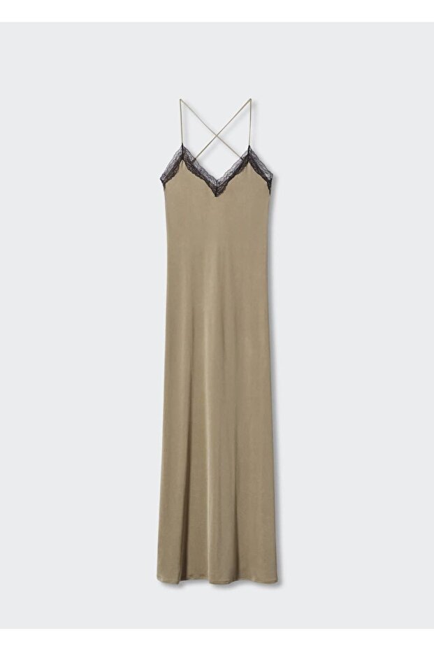 Sırtı Açık Askılı Elbise - 3