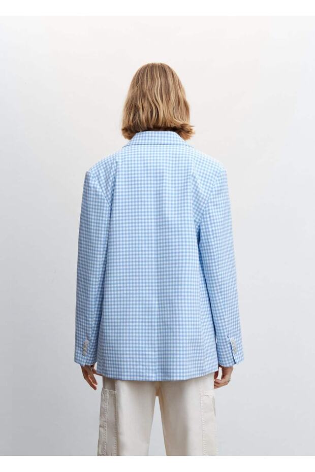 Gingham Blazer Jacket - 4