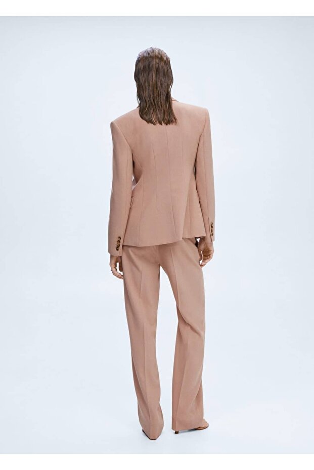 Cepleri Dikişli Kumaş Blazer Ceket - 4