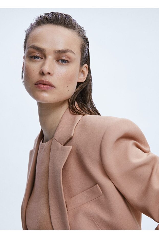 Cepleri Dikişli Kumaş Blazer Ceket - 6