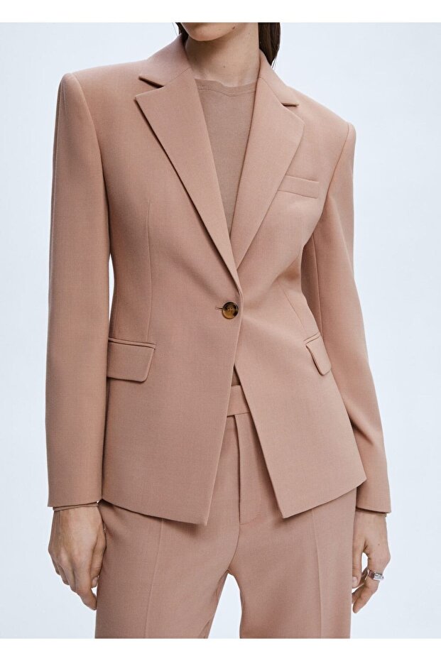 Cepleri Dikişli Kumaş Blazer Ceket - 8